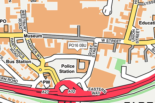 PO16 0BU map - OS OpenMap – Local (Ordnance Survey) PO16 0BU map - OS OpenMap – Local (Ordnance Survey)
