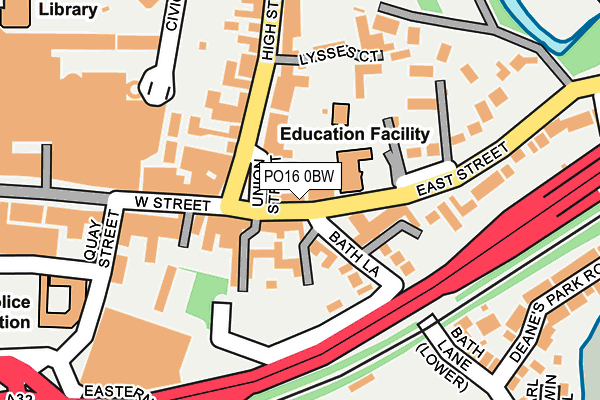 PO16 0BW map - OS OpenMap – Local (Ordnance Survey) PO16 0BW map - OS OpenMap – Local (Ordnance Survey)