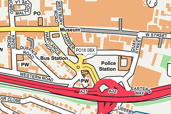 PO16 0BX map - OS OpenMap – Local (Ordnance Survey) PO16 0BX map - OS OpenMap – Local (Ordnance Survey)