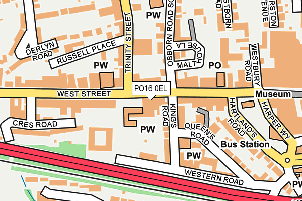 PO16 0EL map - OS OpenMap – Local (Ordnance Survey) PO16 0EL map - OS OpenMap – Local (Ordnance Survey)
