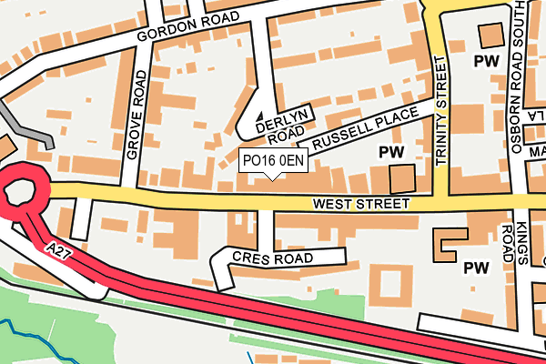 PO16 0EN map - OS OpenMap – Local (Ordnance Survey) PO16 0EN map - OS OpenMap – Local (Ordnance Survey)
