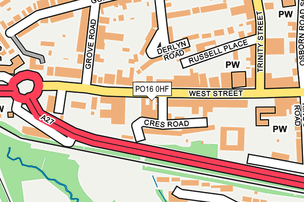 PO16 0HF map - OS OpenMap – Local (Ordnance Survey)