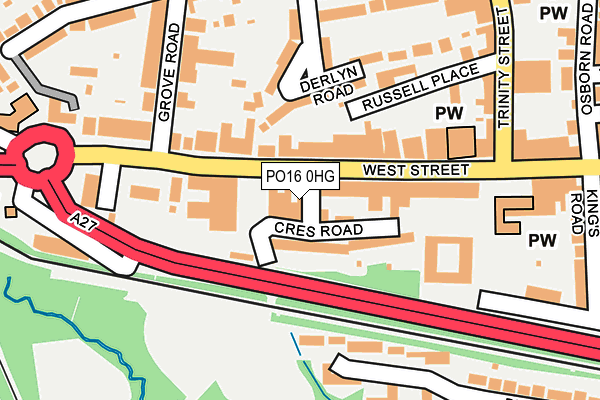 PO16 0HG map - OS OpenMap – Local (Ordnance Survey) PO16 0HG map - OS OpenMap – Local (Ordnance Survey)