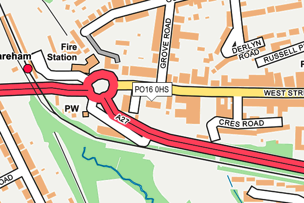 PO16 0HS map - OS OpenMap – Local (Ordnance Survey) PO16 0HS map - OS OpenMap – Local (Ordnance Survey)