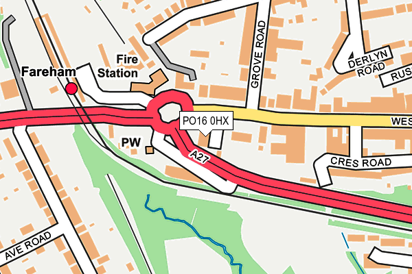 PO16 0HX map - OS OpenMap – Local (Ordnance Survey) PO16 0HX map - OS OpenMap – Local (Ordnance Survey)