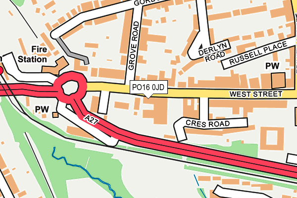 PO16 0JD map - OS OpenMap – Local (Ordnance Survey) PO16 0JD map - OS OpenMap – Local (Ordnance Survey)