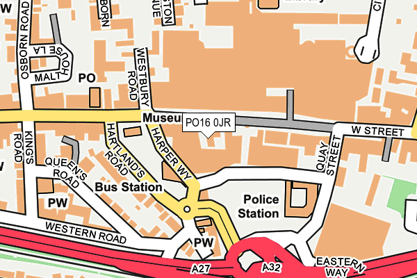 PO16 0JR map - OS OpenMap – Local (Ordnance Survey) PO16 0JR map - OS OpenMap – Local (Ordnance Survey)
