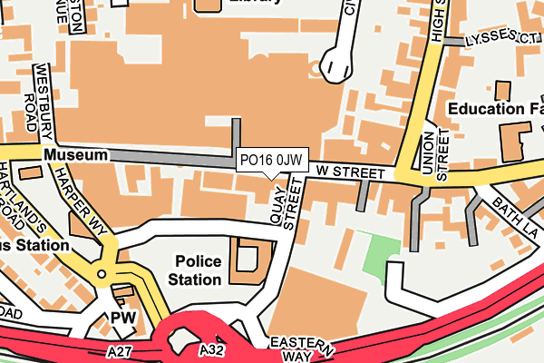PO16 0JW map - OS OpenMap – Local (Ordnance Survey) PO16 0JW map - OS OpenMap – Local (Ordnance Survey)