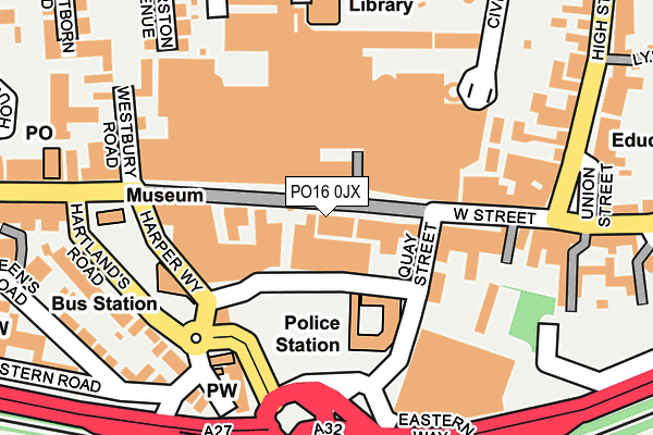PO16 0JX map - OS OpenMap – Local (Ordnance Survey) PO16 0JX map - OS OpenMap – Local (Ordnance Survey)