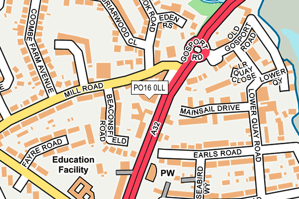PO16 0LL map - OS OpenMap – Local (Ordnance Survey) PO16 0LL map - OS OpenMap – Local (Ordnance Survey)