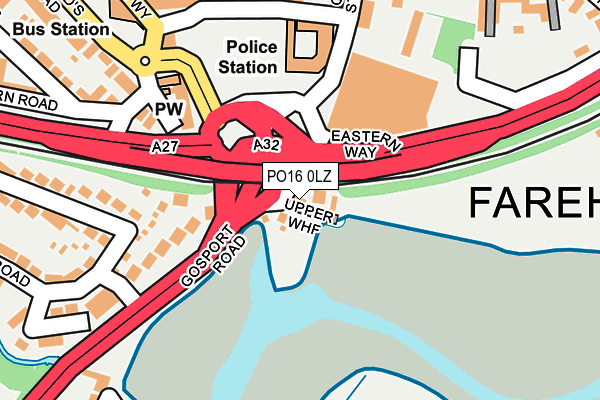 PO16 0LZ map - OS OpenMap – Local (Ordnance Survey) PO16 0LZ map - OS OpenMap – Local (Ordnance Survey)