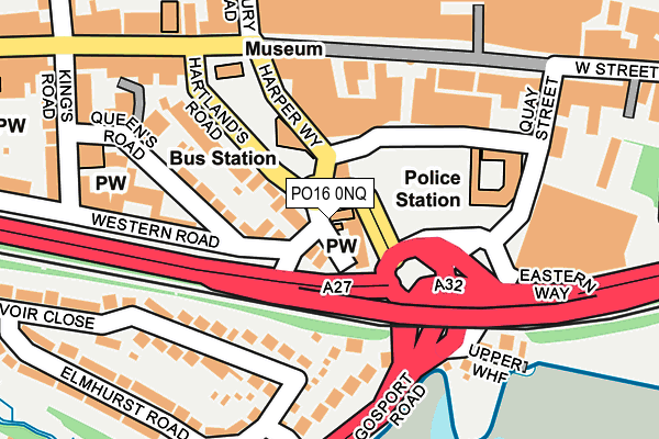PO16 0NQ map - OS OpenMap – Local (Ordnance Survey) PO16 0NQ map - OS OpenMap – Local (Ordnance Survey)