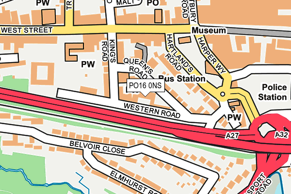 PO16 0NS map - OS OpenMap – Local (Ordnance Survey) PO16 0NS map - OS OpenMap – Local (Ordnance Survey)