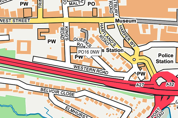 PO16 0NW map - OS OpenMap – Local (Ordnance Survey) PO16 0NW map - OS OpenMap – Local (Ordnance Survey)