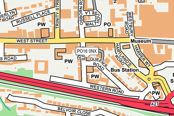 PO16 0NX map - OS OpenMap – Local (Ordnance Survey) PO16 0NX map - OS OpenMap – Local (Ordnance Survey)