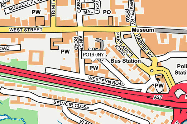 PO16 0NY map - OS OpenMap – Local (Ordnance Survey) PO16 0NY map - OS OpenMap – Local (Ordnance Survey)