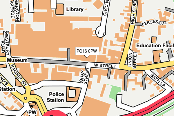 PO16 0PW map - OS OpenMap – Local (Ordnance Survey) PO16 0PW map - OS OpenMap – Local (Ordnance Survey)