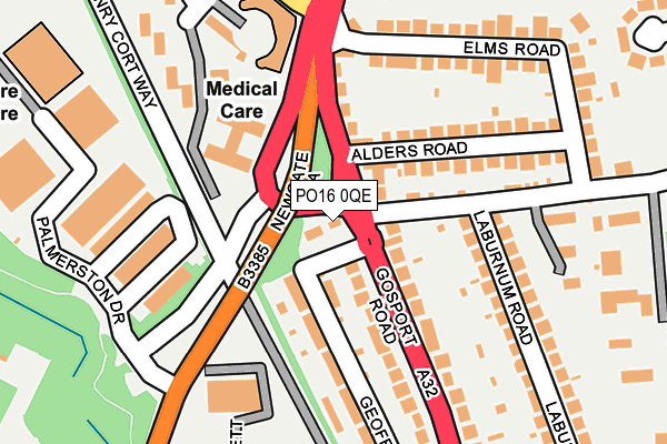 PO16 0QE map - OS OpenMap – Local (Ordnance Survey) PO16 0QE map - OS OpenMap – Local (Ordnance Survey)