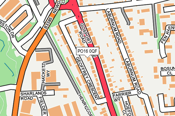 PO16 0QF map - OS OpenMap – Local (Ordnance Survey) PO16 0QF map - OS OpenMap – Local (Ordnance Survey)