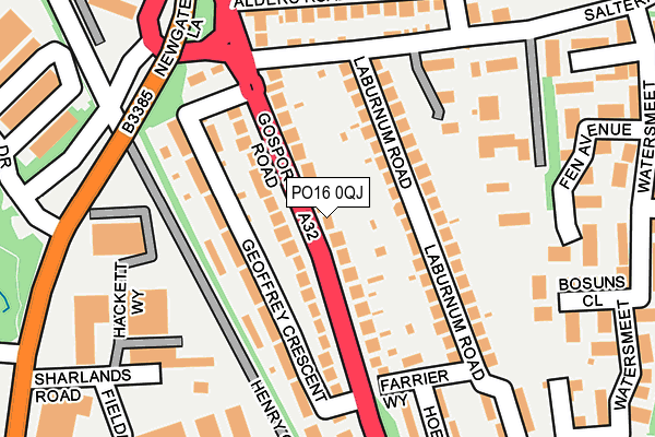 PO16 0QJ map - OS OpenMap – Local (Ordnance Survey) PO16 0QJ map - OS OpenMap – Local (Ordnance Survey)