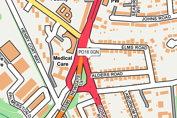 PO16 0QN map - OS OpenMap – Local (Ordnance Survey) PO16 0QN map - OS OpenMap – Local (Ordnance Survey)