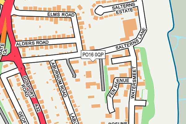 PO16 0QP map - OS OpenMap – Local (Ordnance Survey) PO16 0QP map - OS OpenMap – Local (Ordnance Survey)