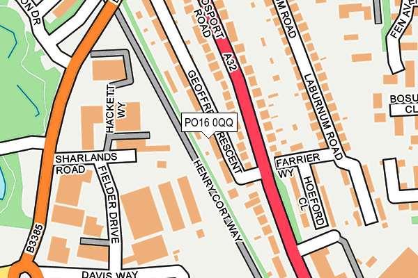 PO16 0QQ map - OS OpenMap – Local (Ordnance Survey) PO16 0QQ map - OS OpenMap – Local (Ordnance Survey)