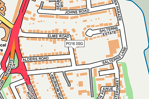 PO16 0SG map - OS OpenMap – Local (Ordnance Survey)