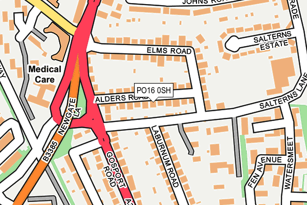 PO16 0SH map - OS OpenMap – Local (Ordnance Survey)