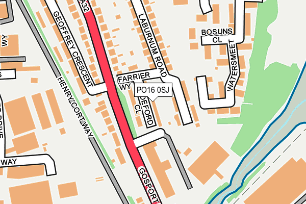 PO16 0SJ map - OS OpenMap – Local (Ordnance Survey) PO16 0SJ map - OS OpenMap – Local (Ordnance Survey)