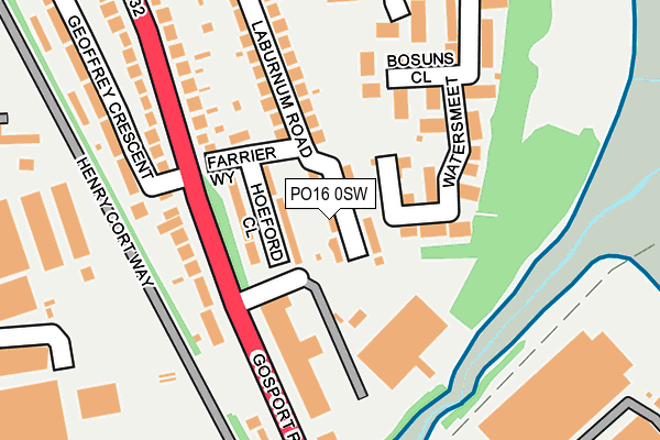 PO16 0SW map - OS OpenMap – Local (Ordnance Survey) PO16 0SW map - OS OpenMap – Local (Ordnance Survey)