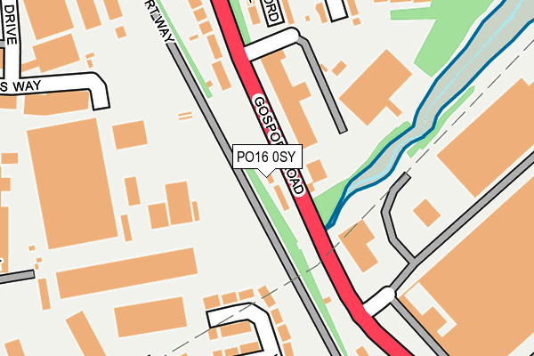 PO16 0SY map - OS OpenMap – Local (Ordnance Survey) PO16 0SY map - OS OpenMap – Local (Ordnance Survey)