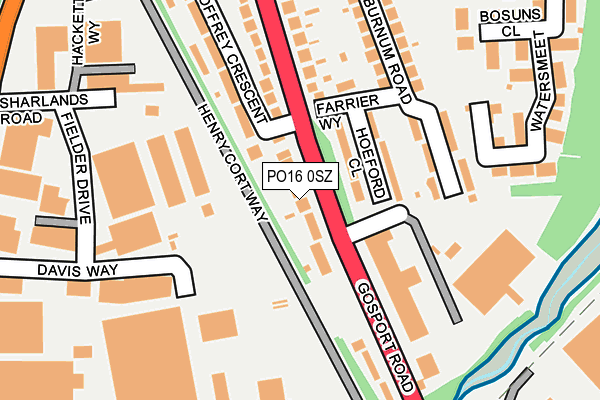 PO16 0SZ map - OS OpenMap – Local (Ordnance Survey) PO16 0SZ map - OS OpenMap – Local (Ordnance Survey)
