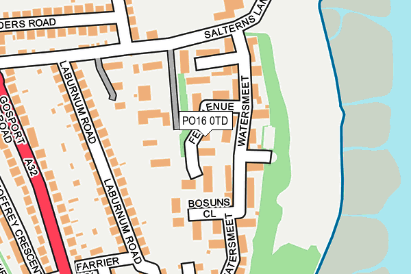 PO16 0TD map - OS OpenMap – Local (Ordnance Survey) PO16 0TD map - OS OpenMap – Local (Ordnance Survey)