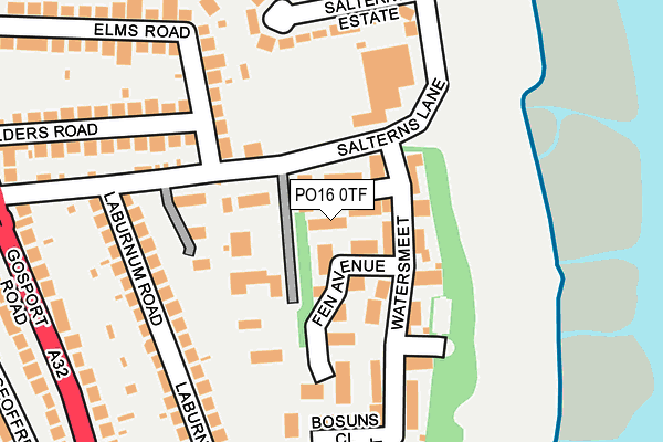 PO16 0TF map - OS OpenMap – Local (Ordnance Survey) PO16 0TF map - OS OpenMap – Local (Ordnance Survey)