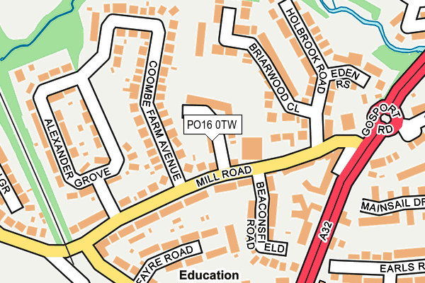 PO16 0TW map - OS OpenMap – Local (Ordnance Survey) PO16 0TW map - OS OpenMap – Local (Ordnance Survey)