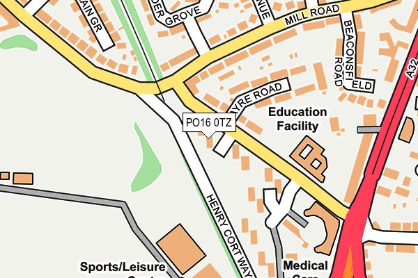 PO16 0TZ map - OS OpenMap – Local (Ordnance Survey) PO16 0TZ map - OS OpenMap – Local (Ordnance Survey)