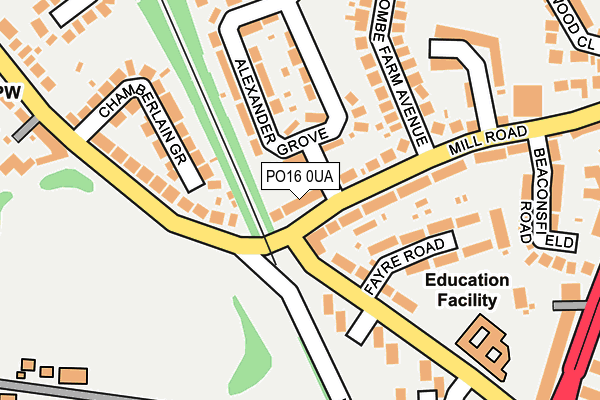 PO16 0UA map - OS OpenMap – Local (Ordnance Survey) PO16 0UA map - OS OpenMap – Local (Ordnance Survey)