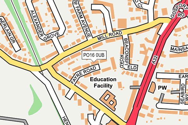 PO16 0UB map - OS OpenMap – Local (Ordnance Survey) PO16 0UB map - OS OpenMap – Local (Ordnance Survey)
