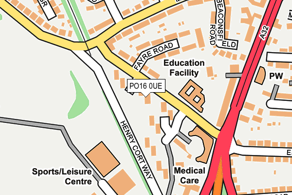 PO16 0UE map - OS OpenMap – Local (Ordnance Survey) PO16 0UE map - OS OpenMap – Local (Ordnance Survey)