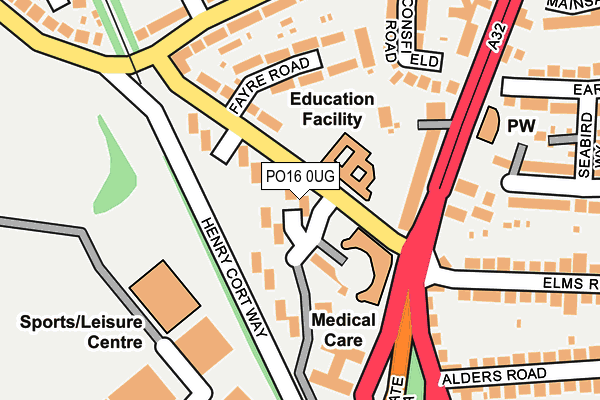 PO16 0UG map - OS OpenMap – Local (Ordnance Survey) PO16 0UG map - OS OpenMap – Local (Ordnance Survey)