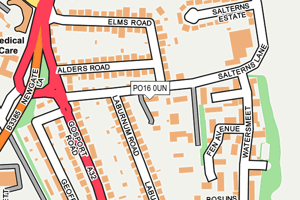 PO16 0UN map - OS OpenMap – Local (Ordnance Survey) PO16 0UN map - OS OpenMap – Local (Ordnance Survey)