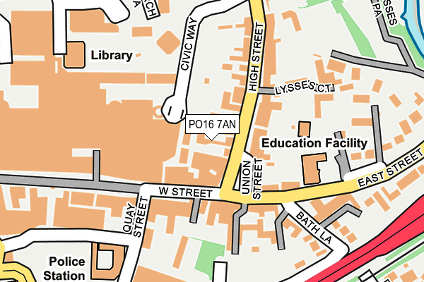 PO16 7AN map - OS OpenMap – Local (Ordnance Survey) PO16 7AN map - OS OpenMap – Local (Ordnance Survey)