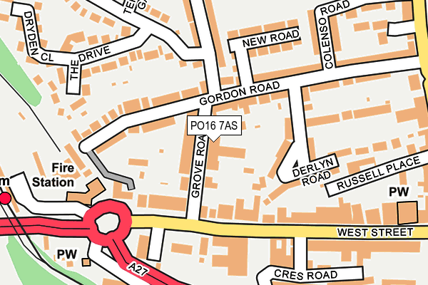 PO16 7AS map - OS OpenMap – Local (Ordnance Survey) PO16 7AS map - OS OpenMap – Local (Ordnance Survey)