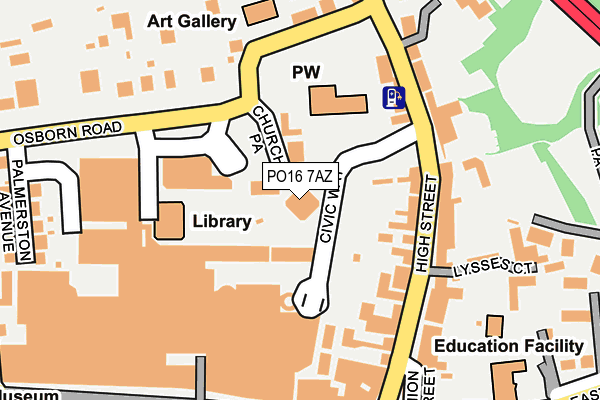 PO16 7AZ map - OS OpenMap – Local (Ordnance Survey) PO16 7AZ map - OS OpenMap – Local (Ordnance Survey)