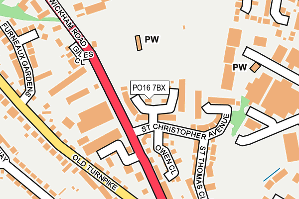 PO16 7BX map - OS OpenMap – Local (Ordnance Survey) PO16 7BX map - OS OpenMap – Local (Ordnance Survey)