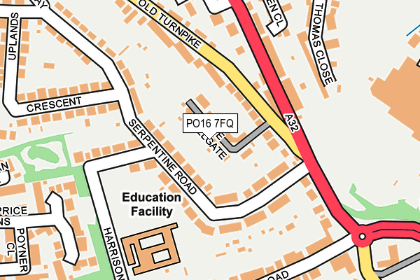 PO16 7FQ map - OS OpenMap – Local (Ordnance Survey) PO16 7FQ map - OS OpenMap – Local (Ordnance Survey)