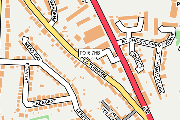 PO16 7HB map - OS OpenMap – Local (Ordnance Survey) PO16 7HB map - OS OpenMap – Local (Ordnance Survey)