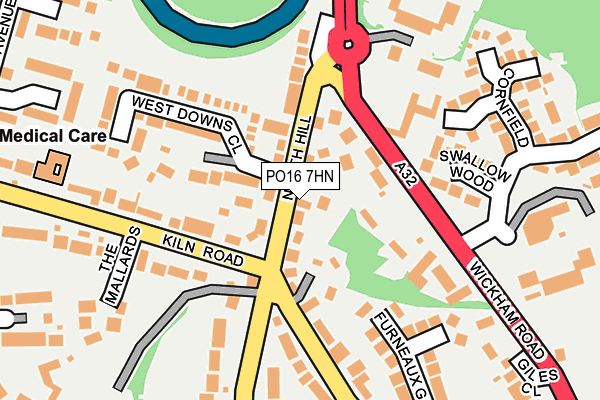 PO16 7HN map - OS OpenMap – Local (Ordnance Survey) PO16 7HN map - OS OpenMap – Local (Ordnance Survey)