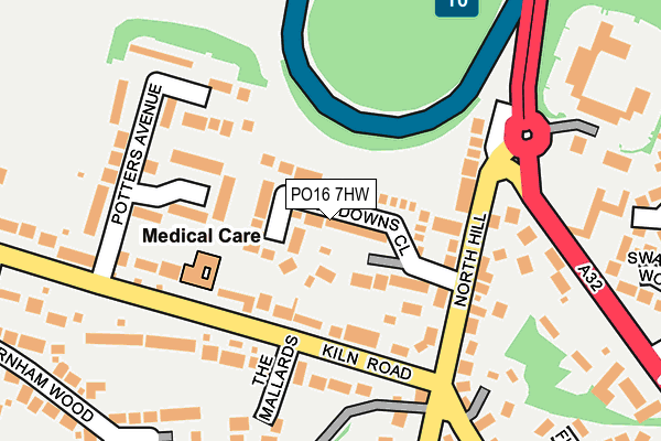 PO16 7HW map - OS OpenMap – Local (Ordnance Survey) PO16 7HW map - OS OpenMap – Local (Ordnance Survey)